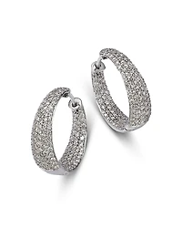 Roberto Coin 18K White Gold Scalare Diamond Hoop Earrings