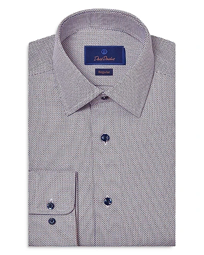 David Donahue Slim Fit Textured Dobby Dress Shirt