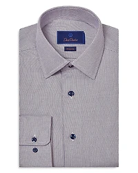 David Donahue Slim Fit Textured Dobby Dress Shirt
