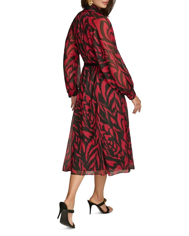 Printed Chiffon A Line Dress