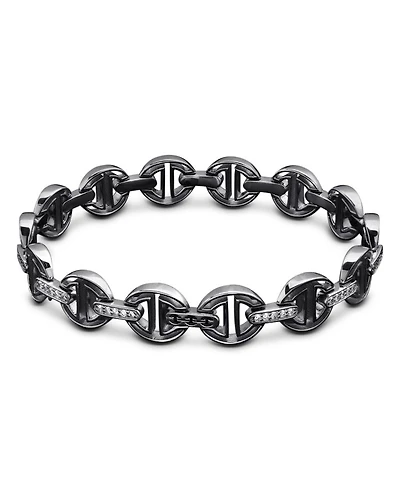 18K White Gold Diamond Bridge Link Bracelet