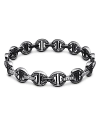 18K White Gold Diamond Bridge Link Bracelet