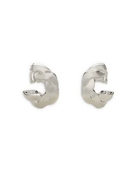 Hammered Structural Large Clip On Hoop Earrings