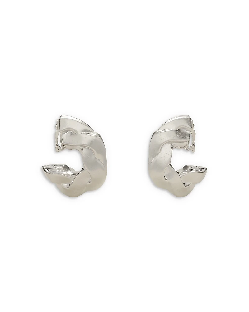 Cult Gaia Hammered Structural Large Clip On Hoop Earrings