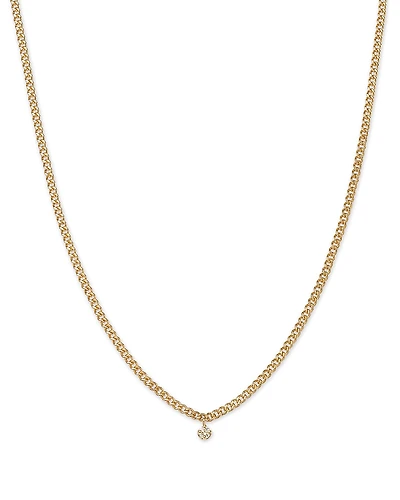 Zoe Chicco 14K Yellow Gold Prong Diamond Pendant Necklace, 14-16