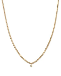 Zoe Chicco 14K Yellow Gold Prong Diamond Pendant Necklace, 14-16