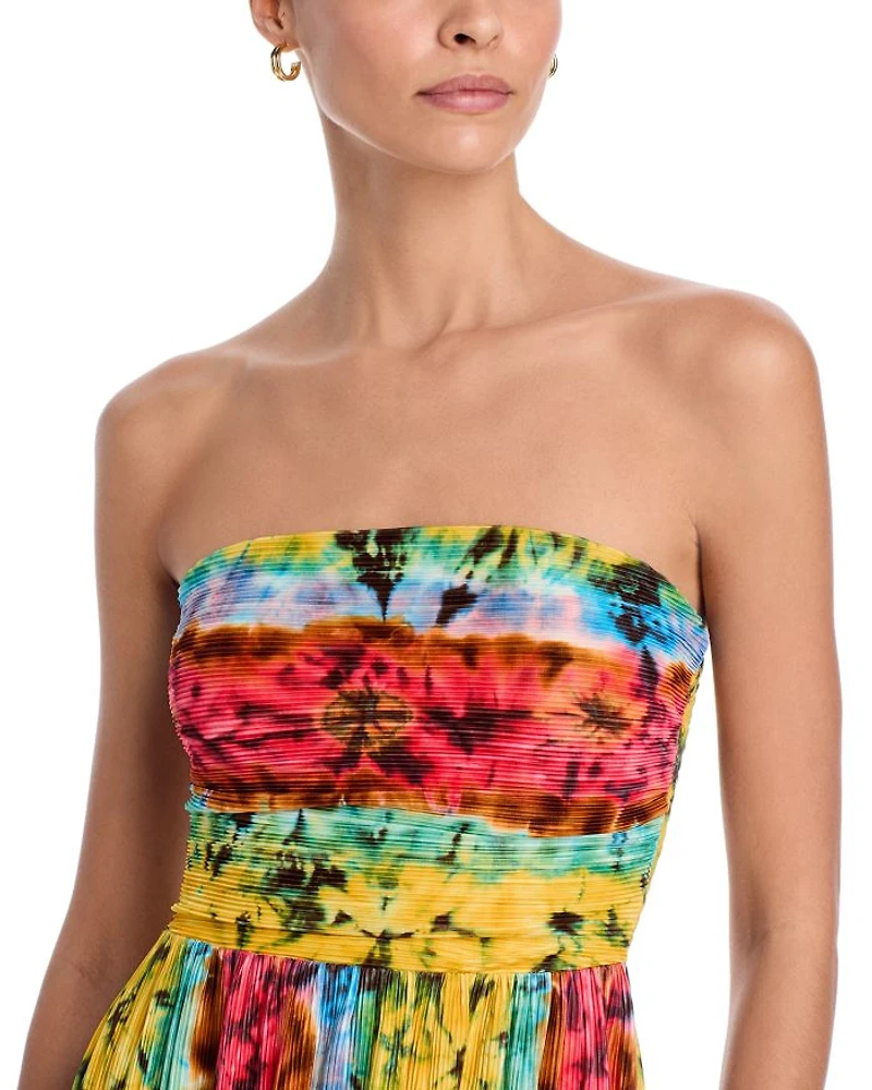 Printed Strapless Midi Dress - Exclusive