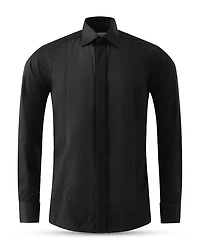 Slim Fit Plissé Bib Formal Shirt