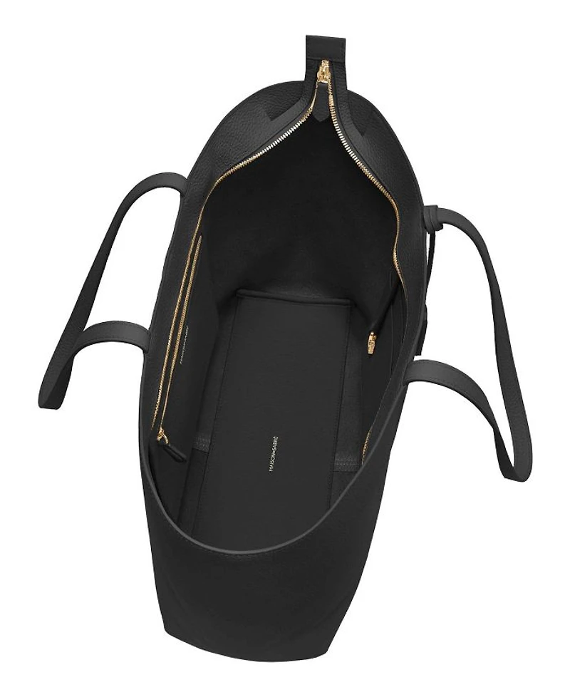 Large Leather Zipped Soft Tote