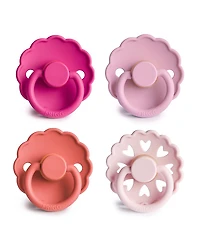 Mushie Frigg 4-Pack Rosy Romance Rubber Pacifiers