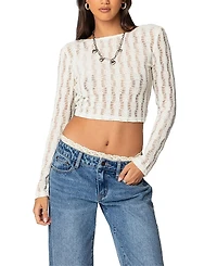 Edikted Twisted Back Textured Knit Top