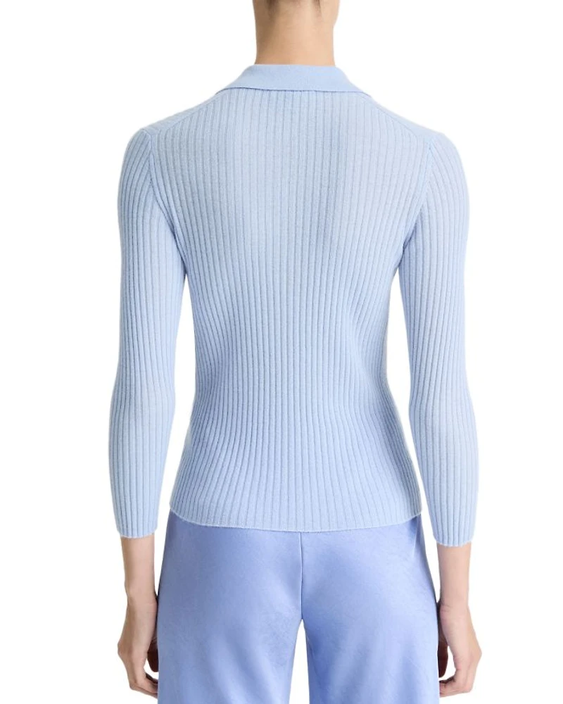 Cashmere and Mulberry Silk Polo Top