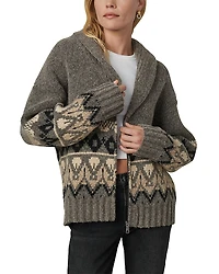Joe's Jeans The Inga V Neck Fair Isle Cardigan Sweater