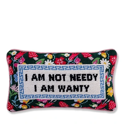 Furbish Studio Not Needy Needlepoint Pillow, 15 x 9