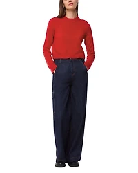 Cropped Crewneck Cashmere Sweater