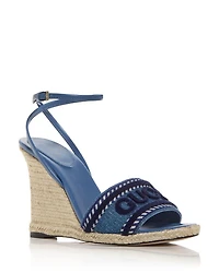 Women's Logo Espadrille Wedge Sandals