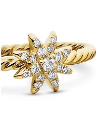 Petite Starburst Station Ring 18K Yellow Gold with Diamonds