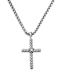 David Yurman Cable Classics Cross Necklace with Diamond