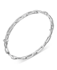 Stax Chain Link Bracelet with Diamonds in 18K White Gold