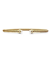 David Yurman 18K Yellow Gold Cablespira Bracelet with Cultured Freshwater Pearls & Diamonds