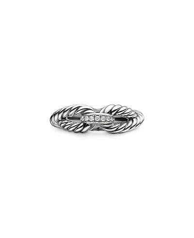 Cable Loop Ring with Diamonds