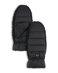 Fluff Faux Fur Trim Mittens