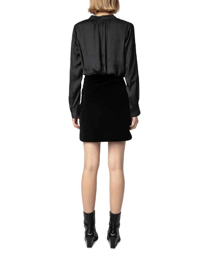 Jinette Velvet Mini Skirt