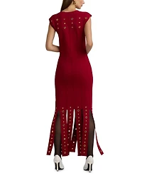 Embellished Eyelet Sleeveless Dress