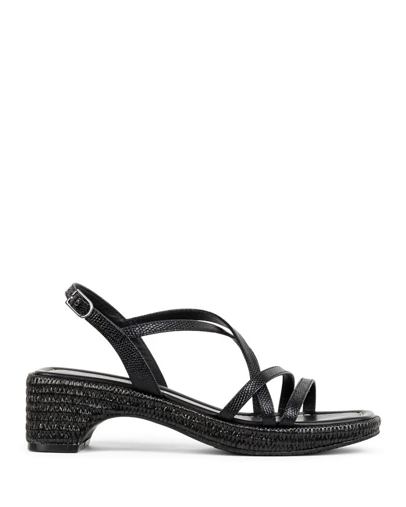 Women's Slip On Strappy Espadrille High Heel Sandals