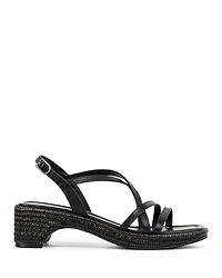 Women's Slip On Strappy Espadrille High Heel Sandals