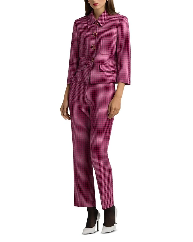 Stretch Mini Plaid Pants