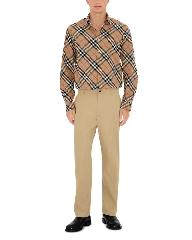 Classics Cotton Poplin Check Regular Fit Button Down Shirt