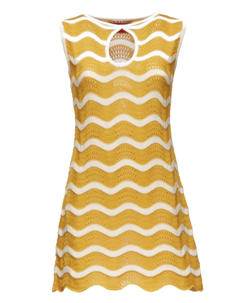 Wavy Mini Dress Avorio / Giallo Ivory