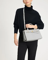 Deco Pebbled Leather Medium Satchel