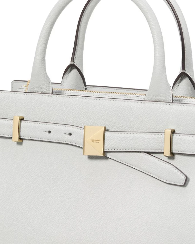 Deco Pebbled Leather Medium Satchel