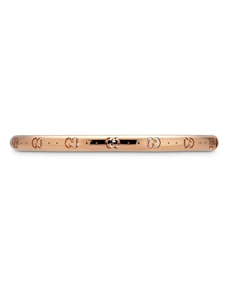 18K Rose Gold Icon Logo Double G Cut Out Bangle Bracelet