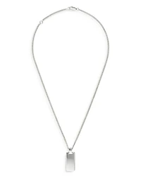 Sterling Silver Gucci Signature Logo Dog Tag Pendant Necklace, 19.5-21.6"