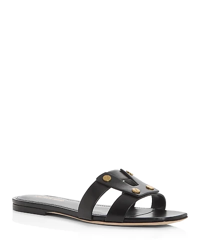 Veronica Beard Women's Via Leather Slide Sandals