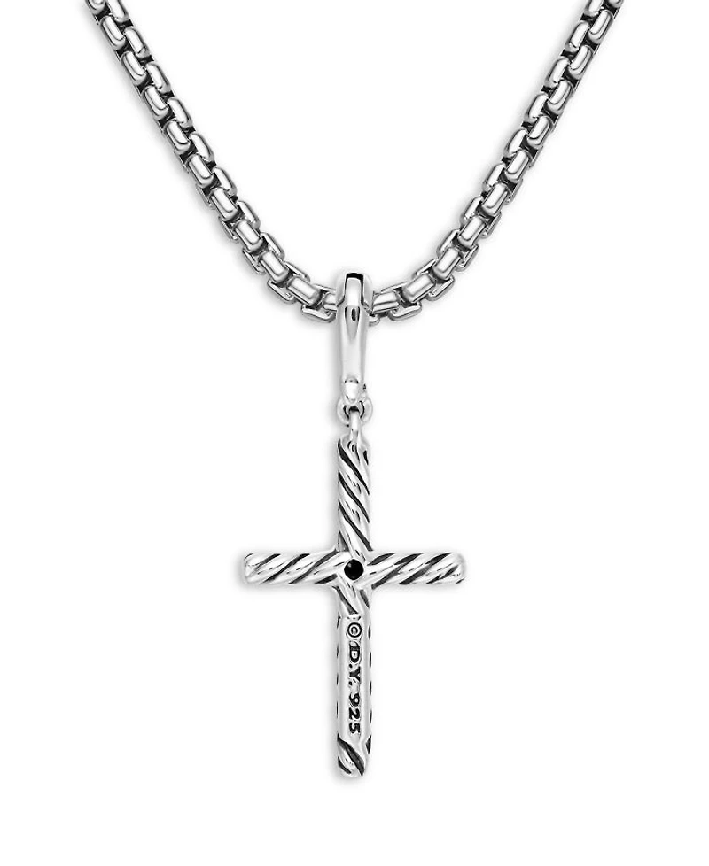 Sterling Silver Amulets Diamond Cross Pendant