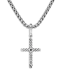 Sterling Silver Amulets Diamond Cross Pendant