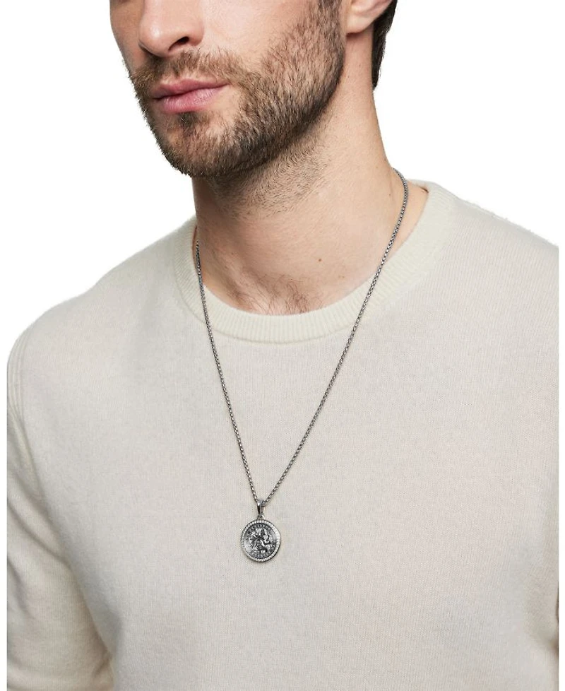 Sterling Silver Diamond St. Christopher Medallion Amulets