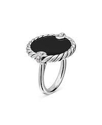 David Yurman Sterling Silver DY Elements® Stone and Diamond Ring