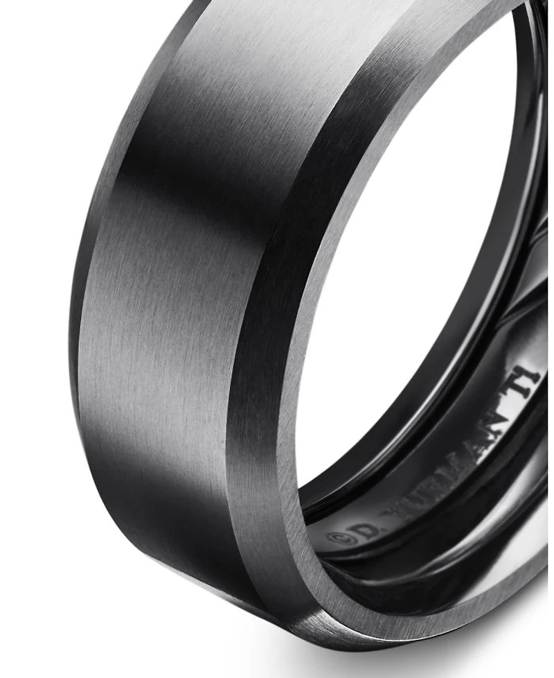 Men's Black Titanium 8.5mm Beveled Band