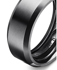 Men's Black Titanium 8.5mm Beveled Band