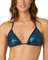 Shoshanna Sequined Triangle Bikini Top