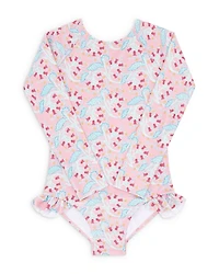 Girls' Bluebells Long Sleeve One Piece Rash Guard Swimsuit - Baby, Little Kid, Big Kid