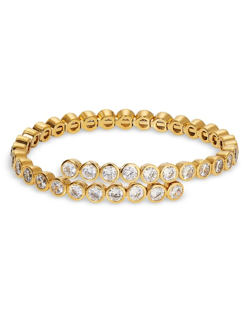 Dazzle Cubic Zirconia Bezel Flex Wrap Bracelet