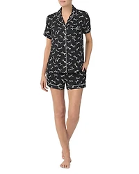 Printed Short Sleeve Boxer Pajama Set