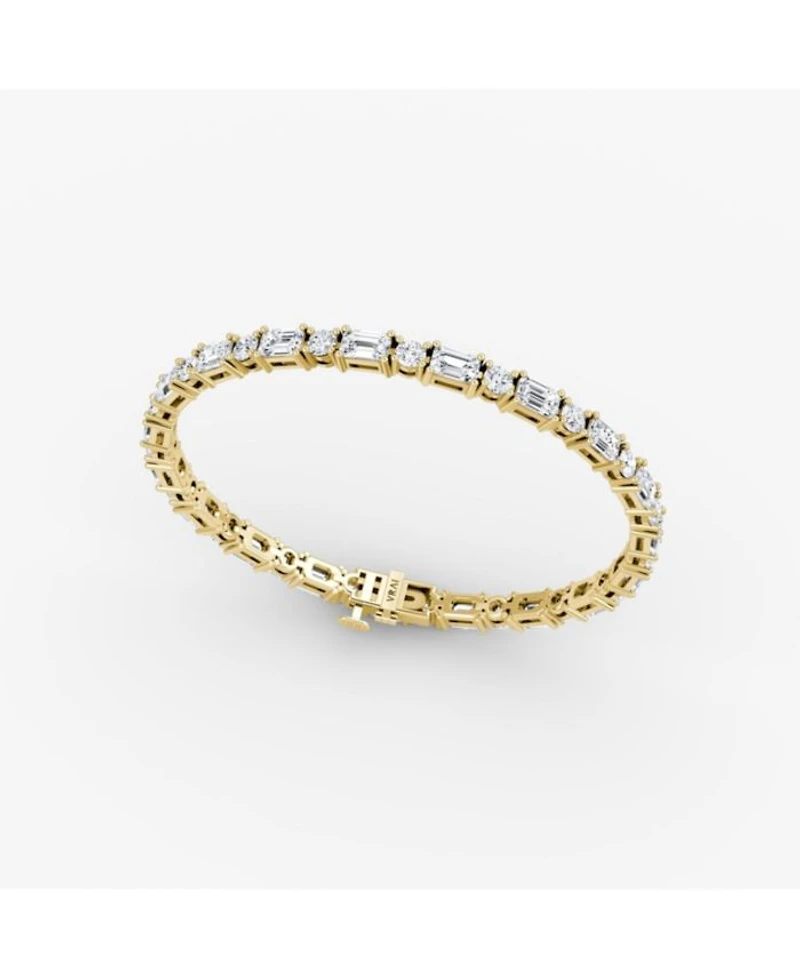 Mixed Shape Bracelet, Emerald & Round Brilliant Lab Grown Diamonds