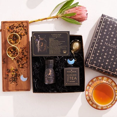 Astrology Minded Mini Gift Set with Opal Moon Strainer, Capricorn